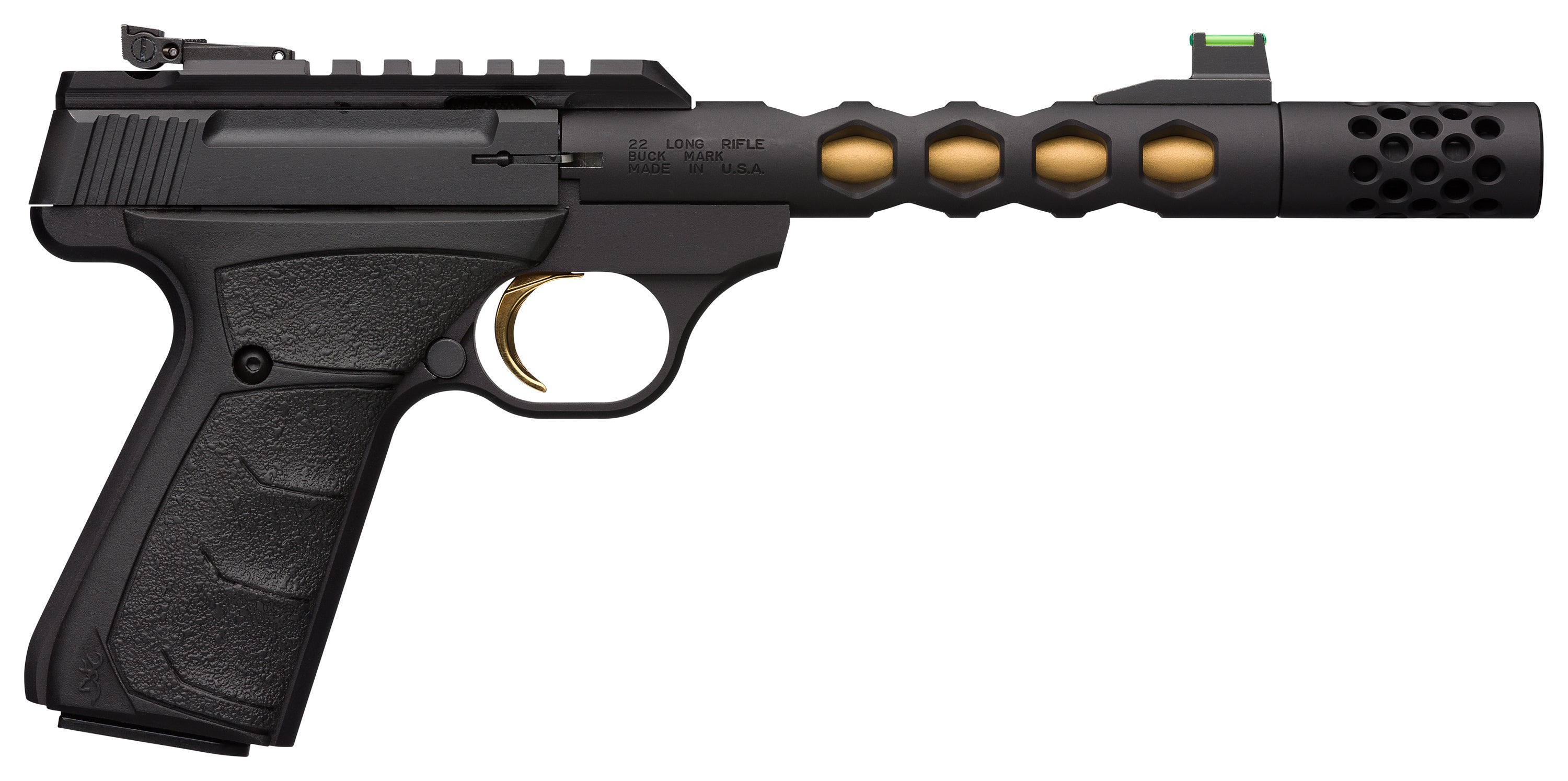 Buck Mark Plus Vision Black/Gold Suppressor-Ready