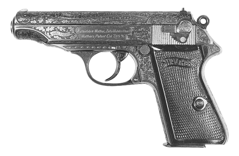 .32 Caliber, in Gold Finish and Full Coverage Engraving